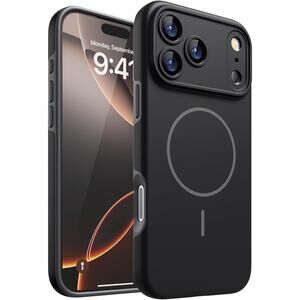 Phone 17 Pro Case MagSafe Matte Black Shockproof 360 Camera Lens Cover